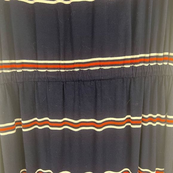 J. Crew Navy Red White Striped Strapless Tie Waist Jersey Maxi Sundress Size XS - Picture 7 of 14